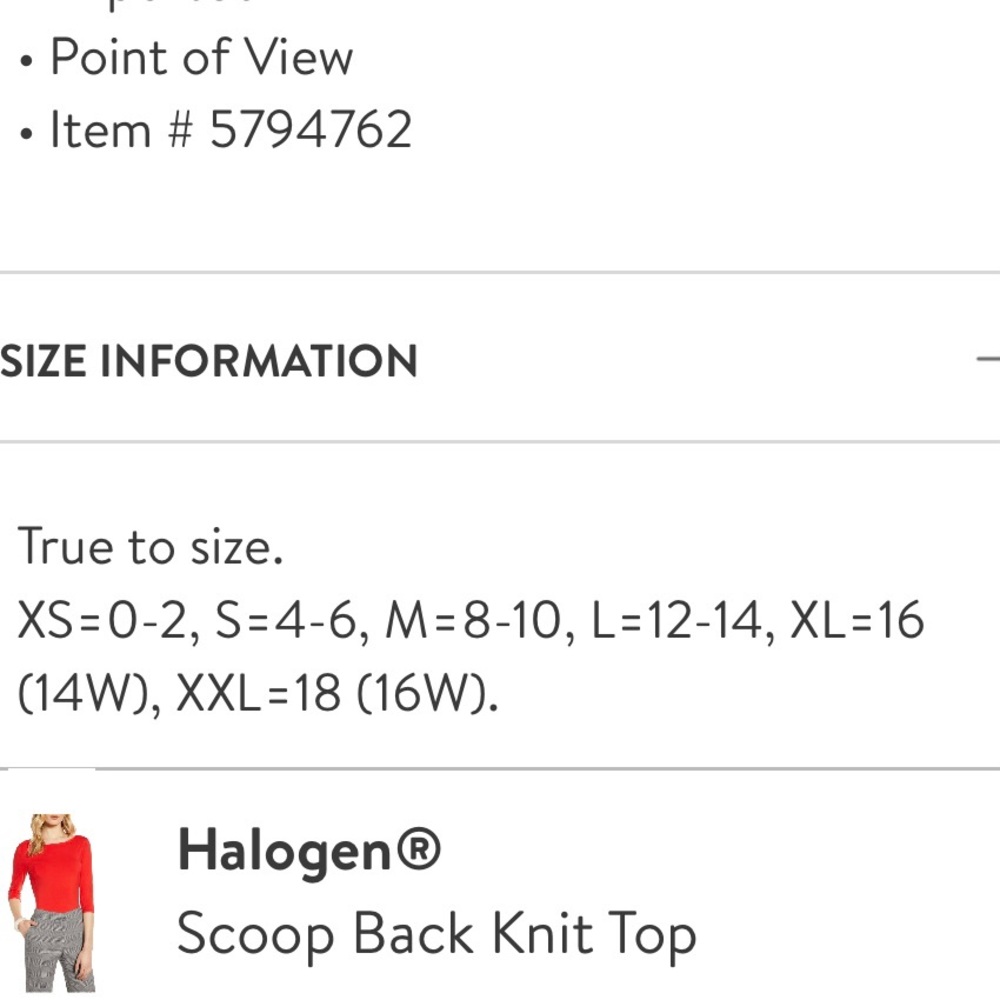 NWT! Halogen Scoop Back Top - Picture 10 of 10